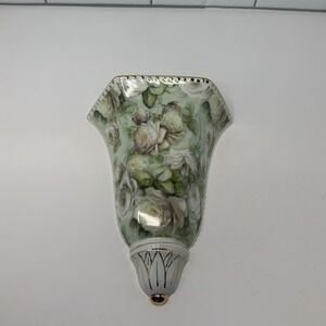 Vintage Wall Pocket" White Rose Chintz Collection, Formalities By Baum Bros.